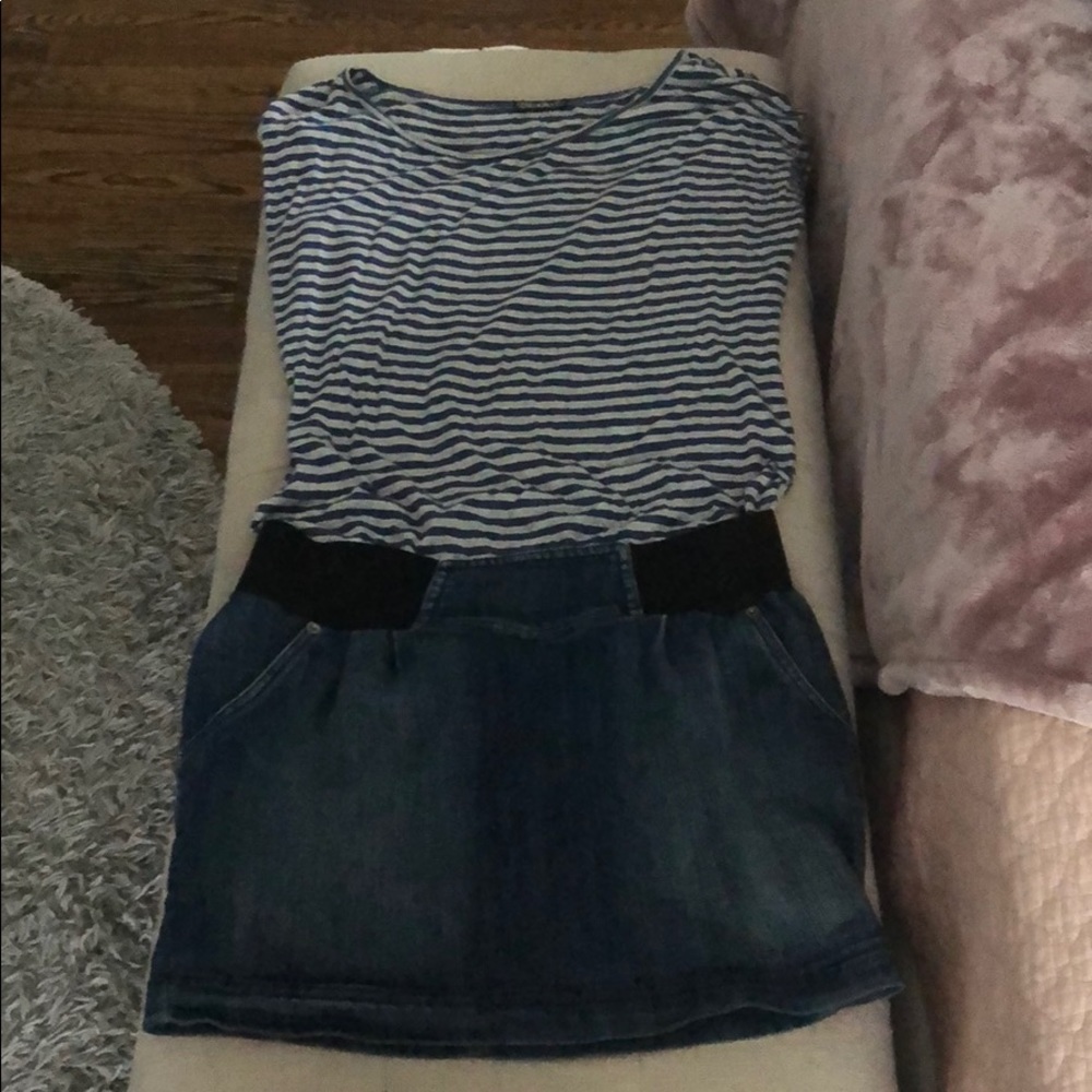 jean and cotton shirt dress (one piece)